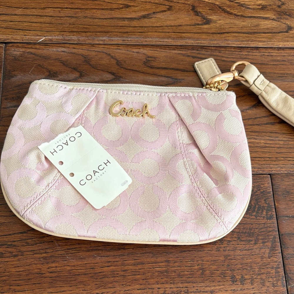 Coach Pink and Cream Wristlet